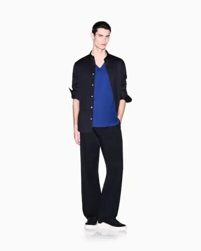 Armani Exchange Mens Basic Pima V Neck Tee - 5