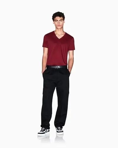 Armani Exchange Mens Basic Pima V Neck Tee - 5