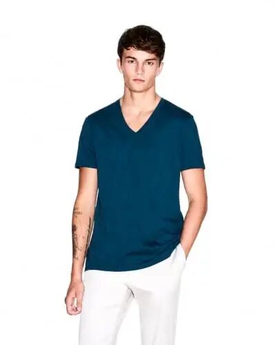 Armani Exchange Men's Basic Pima V Neck Tee, Reflecting Pond, XX-Large - 1