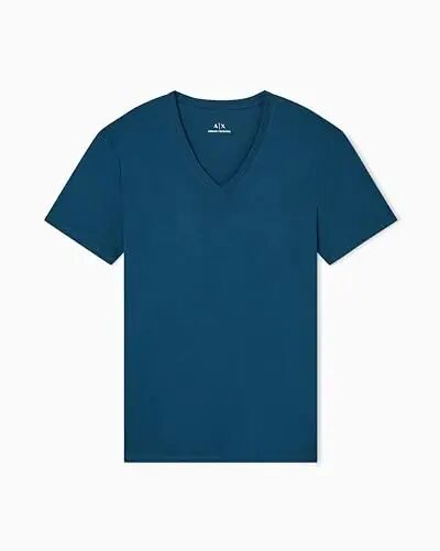 Armani Exchange Men's Basic Pima V Neck Tee, Reflecting Pond, XX-Large - 2
