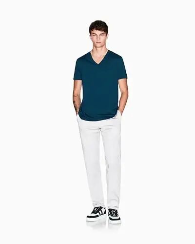 Armani Exchange Men's Basic Pima V Neck Tee, Reflecting Pond, XX-Large - 3