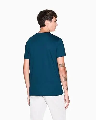 Armani Exchange Men's Basic Pima V Neck Tee, Reflecting Pond, XX-Large - 4