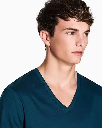 Armani Exchange Men's Basic Pima V Neck Tee, Reflecting Pond, XX-Large - 5