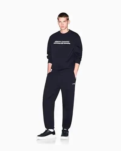 Armani Exchange mens Center Chest Logo Crewneck - 3