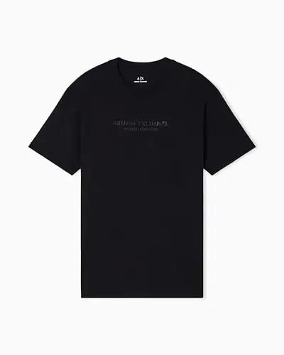 Armani Exchange Mens Center Logo Milano/New York Logo Tee - ARMANI EXCHANGE