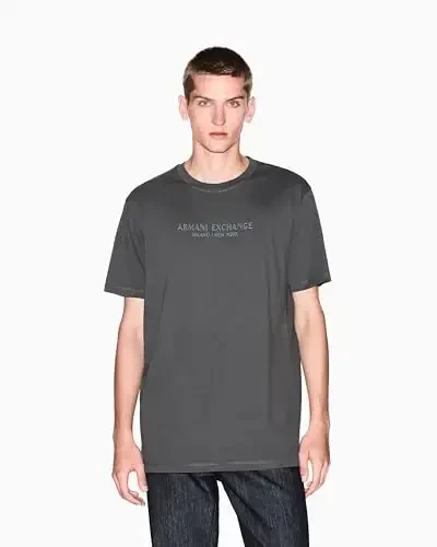Armani Exchange Mens Center Logo Milano/New York Logo Tee - 4