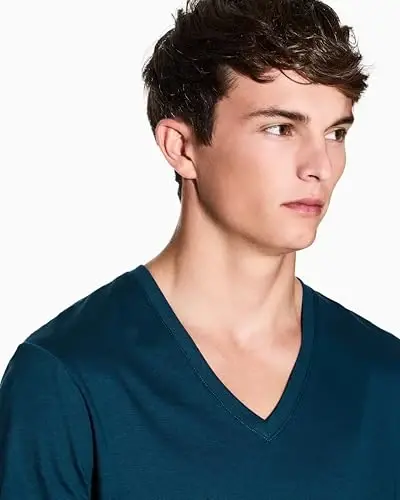 Armani Exchange Men's Classic Cotton V Neck Tee - 5