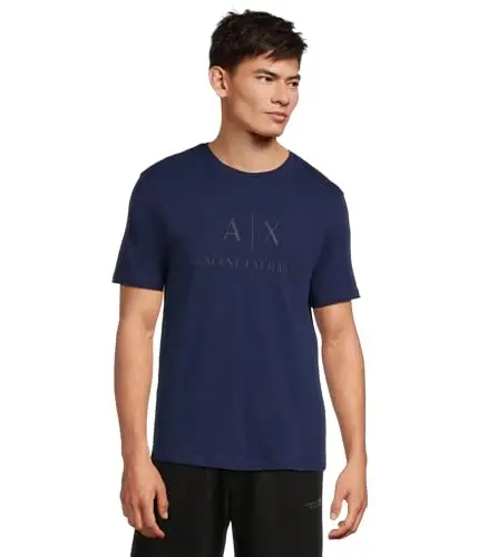 Armani Exchange Mens Classic Crew Logo Tee T Shirt - 1