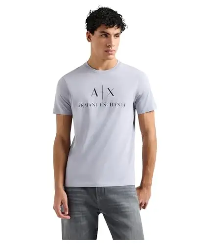 Armani Exchange Mens Classic Crew Logo Tee T Shirt - 1