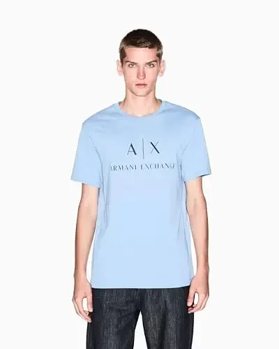 Armani Exchange Mens Classic Crew Logo Tee T Shirt - 4