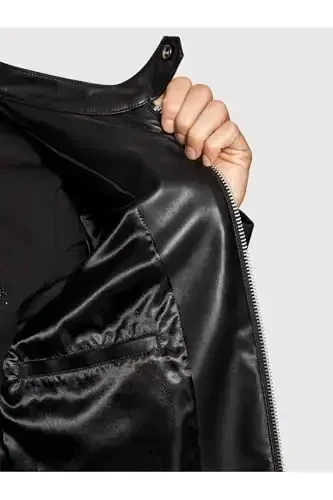 Armani Exchange mens Fitted Full Zip Eco Leather Jacket - 3