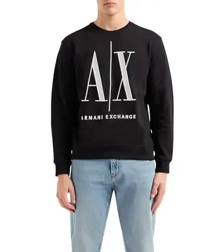 Armani Exchange mens Icon Embroidered Pullover Sweatshirt - A|X ARMANI EXCHANGE (1)