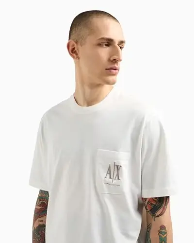 Armani Exchange Mens Icon Pocket Logo Tee - 5