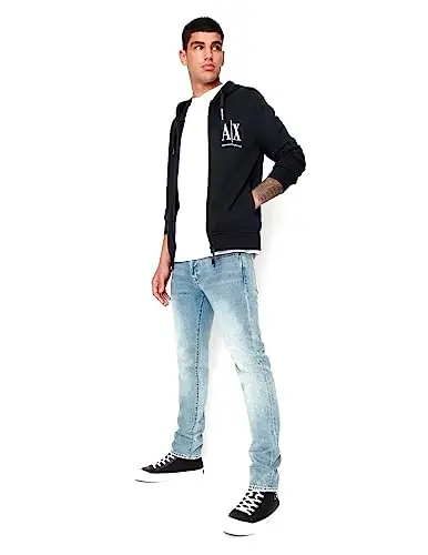 Armani Exchange Men's Icon Project Embroidered Zip Up Hooded Sweatshirt - 4