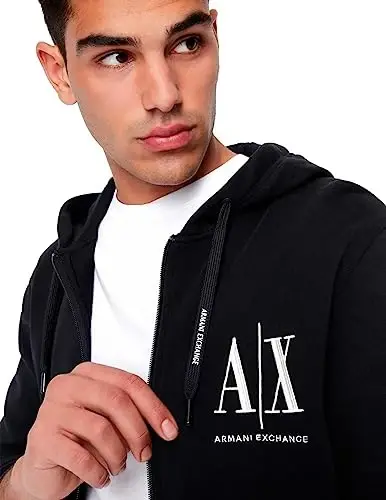 Armani Exchange Men's Icon Project Embroidered Zip Up Hooded Sweatshirt - ARMANI (1)