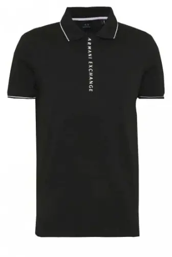 Armani Exchange Mens Logo Zip Jersey Polo - 6