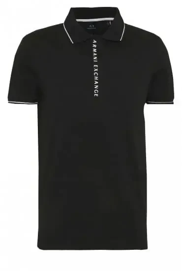Armani Exchange Mens Logo Zip Jersey Polo - 6