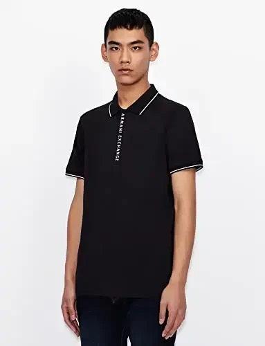 Armani Exchange Mens Logo Zip Jersey Polo - 5