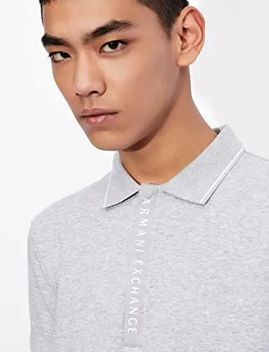 Armani Exchange Mens Logo Zip Jersey Polo - 2