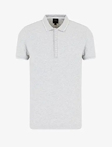 Armani Exchange Mens Logo Zip Jersey Polo - 6