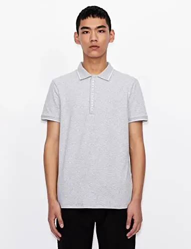Armani Exchange Mens Logo Zip Jersey Polo - 3
