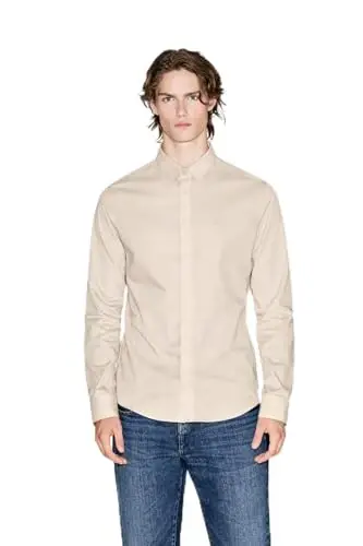 Armani Exchange Men's Long Sleeve Solid Slim Button Down Shirt - 1