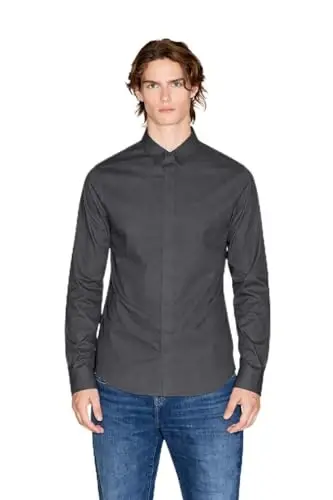Armani Exchange Men's Long Sleeve Solid Slim Button Down Shirt - 1