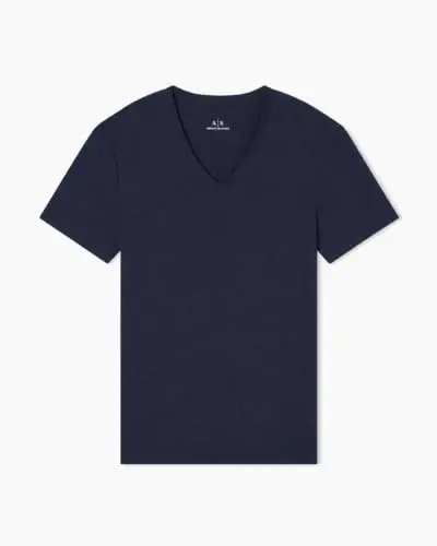 Armani Exchange Men's Pima Cotton Jersey Short Sleeve V-Neck T-Shirt - A | X ARMANI EXCHANGE (1)