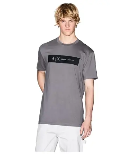 Armani Exchange Mens Rectangle Logo Tee - ARMANI