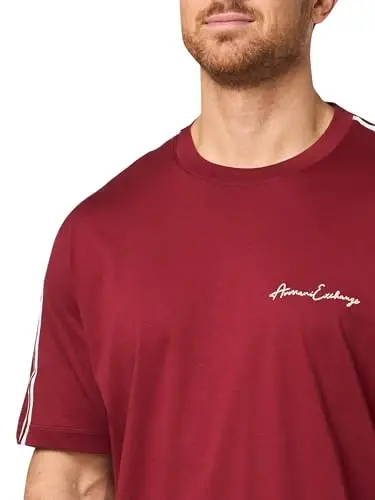 Armani Exchange Mens Regular Fit Cotton Jersey Signature Logo Tee - 3