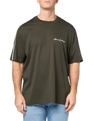 Armani Exchange Men's Regular Fit Cotton Jersey Signature Logo Tee 