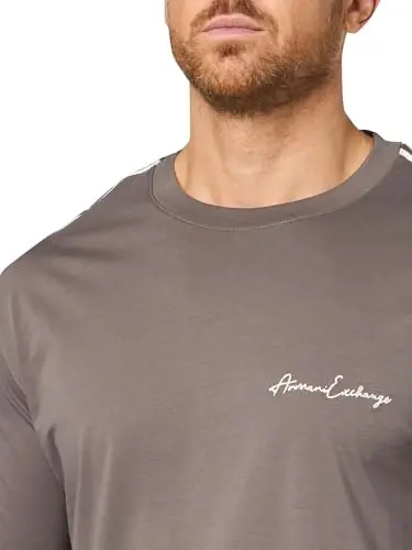 Armani Exchange Mens Regular Fit Cotton Jersey Signature Logo Tee - 3