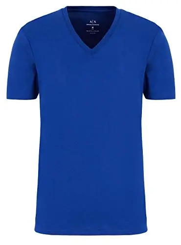 Armani Exchange Mens Short Sleeve Pima Cotton Jersey V-Neck T-Shirt - ARMANI