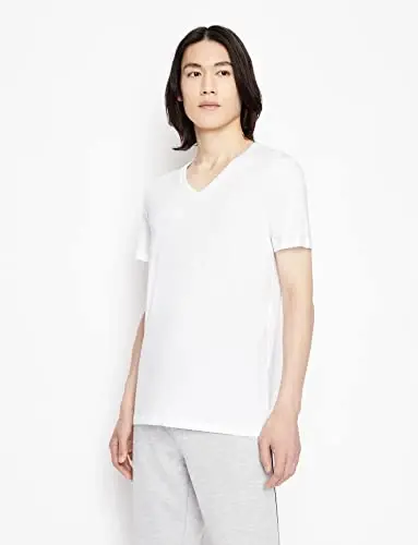 Armani Exchange Mens Short Sleeve Pima Cotton Jersey V-Neck T-Shirt - 4