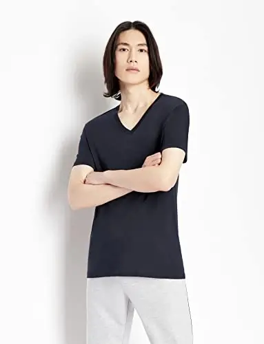 Armani Exchange Mens Short Sleeve Pima Cotton Jersey V-Neck T-Shirt - 4