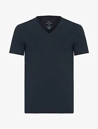 Armani Exchange Mens Short Sleeve Pima Cotton Jersey V-Neck T-Shirt - 5