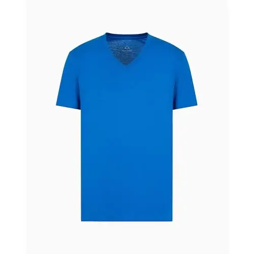Armani Exchange Mens Short Sleeve Pima Cotton Jersey V-Neck T-Shirt - 3