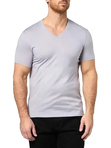 Armani Exchange Mens Short Sleeve Pima Cotton Jersey V-Neck T-Shirt - 1