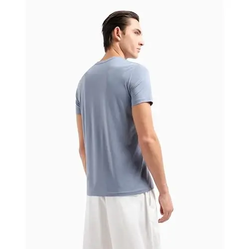 Armani Exchange Mens Short Sleeve Pima Cotton Jersey V-Neck T-Shirt - 5