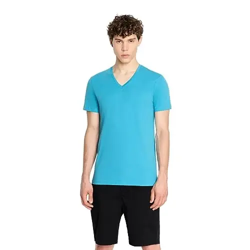 Armani Exchange Mens Short Sleeve Pima Cotton Jersey V-Neck T-Shirt - 1
