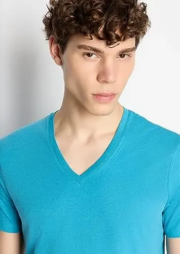 Armani Exchange Mens Short Sleeve Pima Cotton Jersey V-Neck T-Shirt - 5