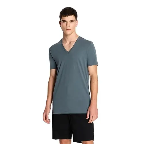 Armani Exchange Mens Short Sleeve Pima Cotton Jersey V-Neck T-Shirt - 1