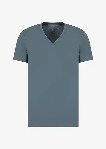 Armani Exchange Mens Short Sleeve Pima Cotton Jersey V-Neck T-Shirt - 3