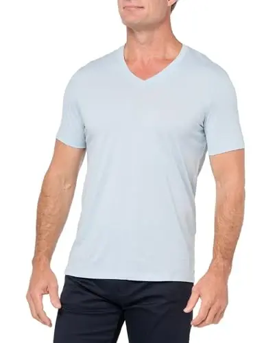 Armani Exchange Mens Short Sleeve Pima Cotton Jersey V-Neck T-Shirt - ARMANI