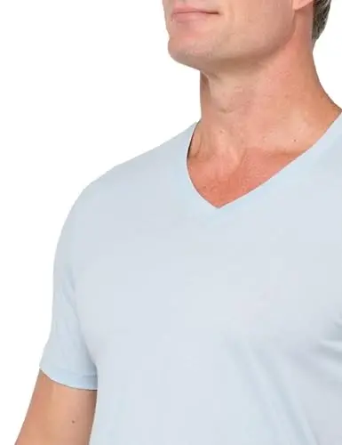 Armani Exchange Mens Short Sleeve Pima Cotton Jersey V-Neck T-Shirt - ARMANI (1)