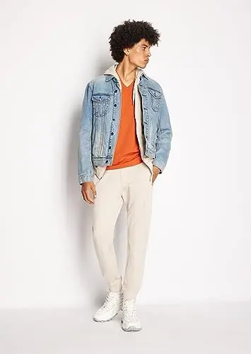 Armani Exchange Mens Short Sleeve Pima Cotton Jersey V-Neck T-Shirt - 2