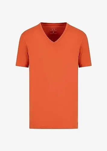 Armani Exchange Mens Short Sleeve Pima Cotton Jersey V-Neck T-Shirt - 4