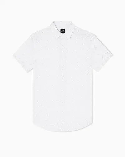 Armani Exchange Mens Short Sleeve Poplin Slim Button Down Shirt - 1