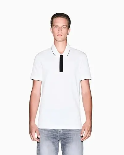 Armani Exchange Mens Slim Fit Cotton Pique Polo - 2
