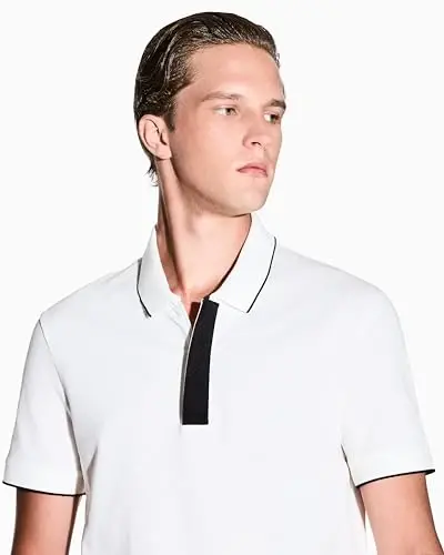 Armani Exchange Mens Slim Fit Cotton Pique Polo - 4